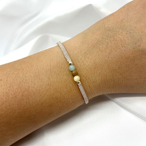 Bransoletka prawdy, wyrażanie siebie | amazonit | makrama