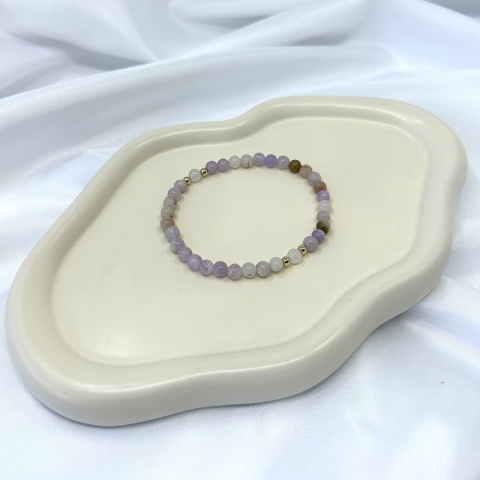Bransoletka na oczyszczenie i wew. harmonię | jadeit lawendowy, kryształ górski