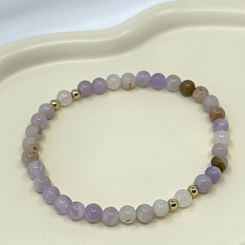 Bransoletka na oczyszczenie i wew. harmonię | jadeit lawendowy, kryształ górski