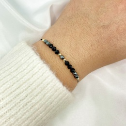 Bransoletka na ochronę energetyczną | czarny turmalin, hematyt