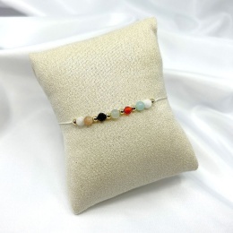 Bransoletka zodiakalna Baran | kamień księżycowy, amazonit, turmalin, karneol