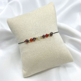 Bransoletka zodiakalna Lew | tygrysie oko, karneol, granat, kryształ górski