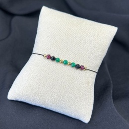 Bransoletka zodiakalna Skorpion | granat, czarny turmalin, malachit