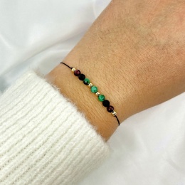 Bransoletka zodiakalna Skorpion | granat, czarny turmalin, malachit