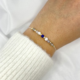 Bransoletka zodiakalna Strzelec | labradoryt, fluoryt, howlit, lapis lazuli