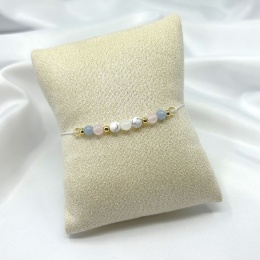 Bransoletka zodiakalna Waga | cytryn, angelit, kwarc różowy, howlit, kryształ górski