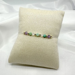 Bransoletka zodiakalna Wodnik | ametyst, amazonit, kryształ górski