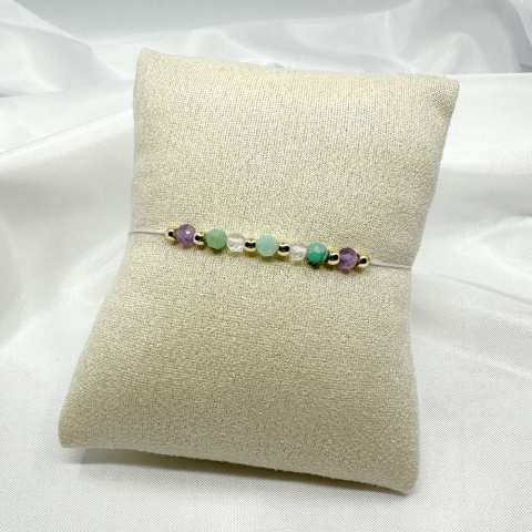 Bransoletka zodiakalna Wodnik | ametyst, amazonit, kryształ górski